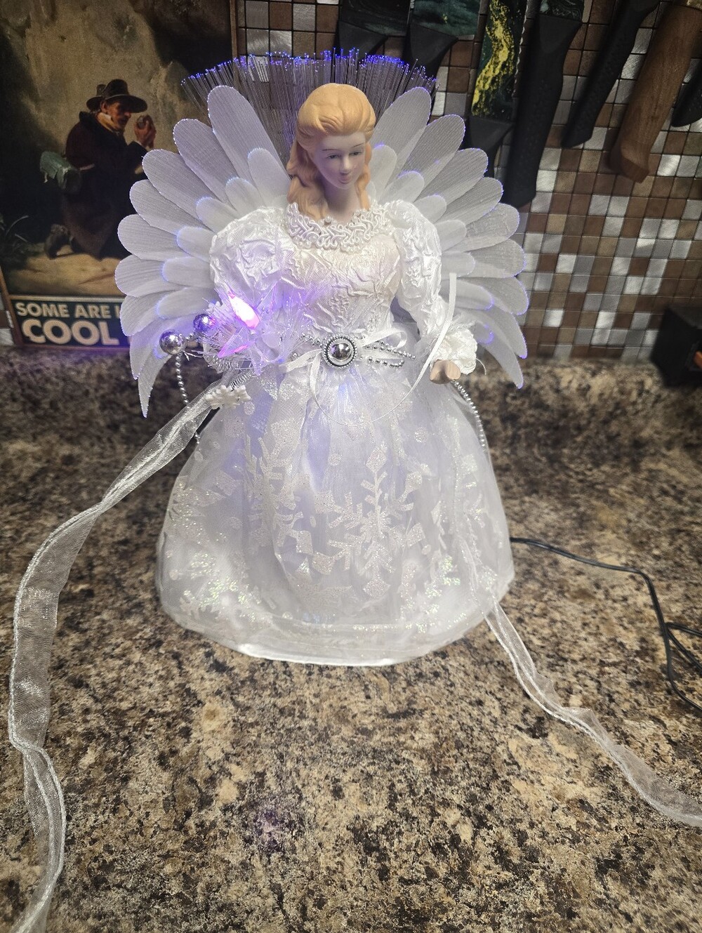 White Angel Tree Topper — Elegant Illuminated Home Accent